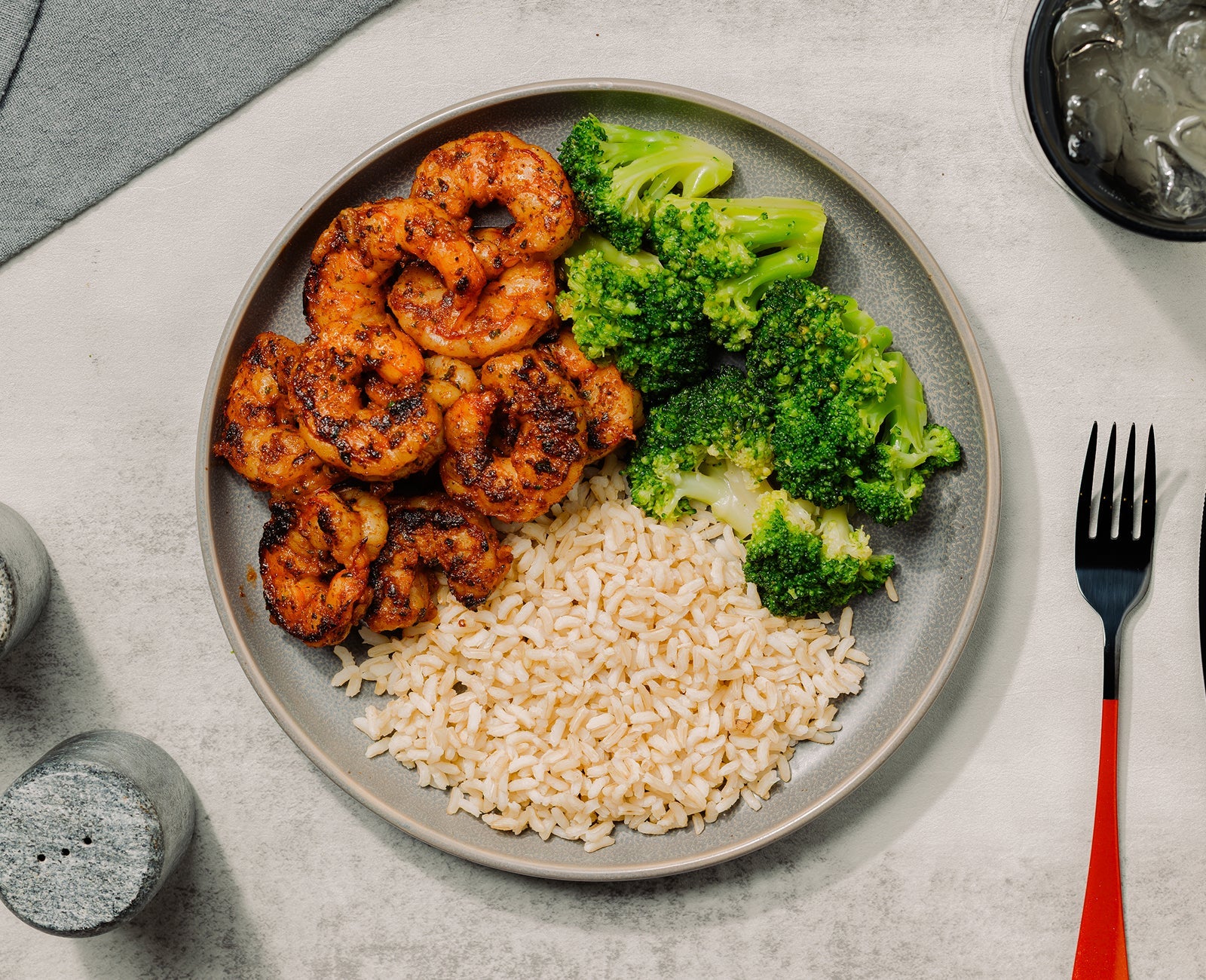 Blackened Shrimp, Broccoli & Brown Rice